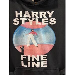Harry Styles- black hoodie sweatshirt with kngaroo pocket- XL